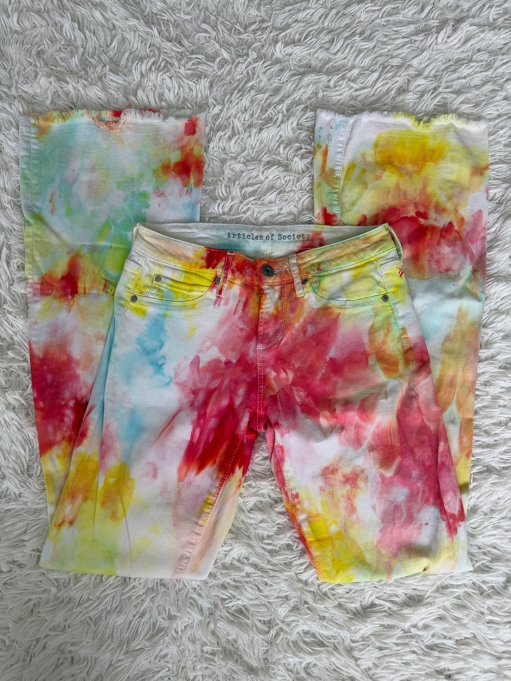 OOAK Articles of Society Faith Flare Slick Tue Dye Jeans Size 25
